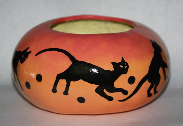 Halloween black cat bowl