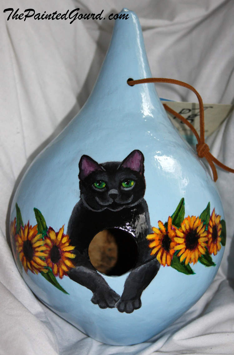 black cat gifts gourd birdhouse